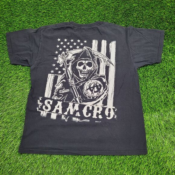 Sons-Of-Anarchy Grim-Geaper Shirt Large 21x26 Black SAMCRO - Picture 1 of 14